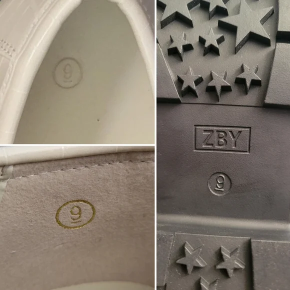 ZBY Embossed Croc Off-white Penny 2.25" Platform Lug Loafer Heel,  Women's US 9 - Picture 15 of 15